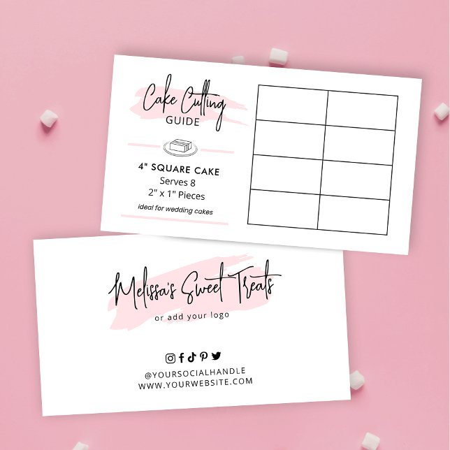 Skuggskärningsguide 4-tums fyrkantsdiagram för kum tilläggskort (4 inch square cake cutting guide for 2x1" wedding portions)