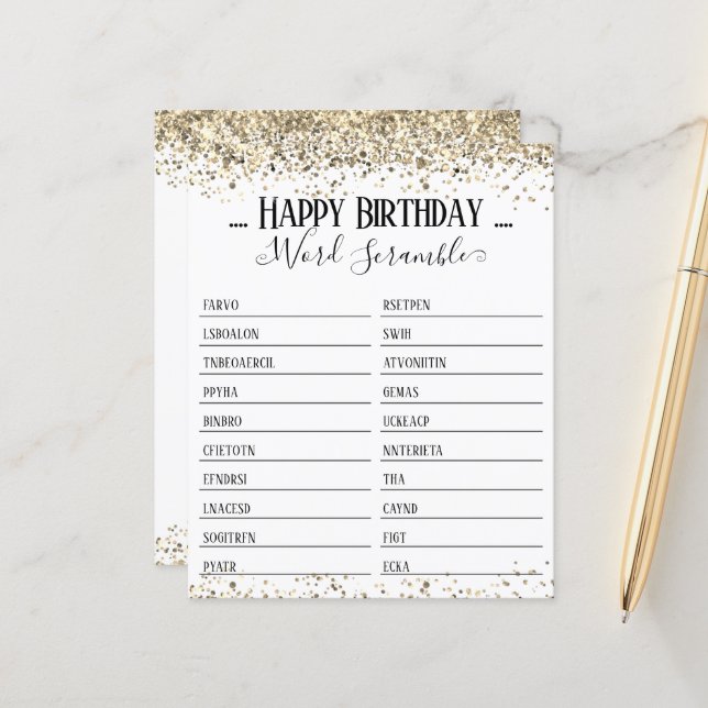 Skuggspel för födelsedagsfest Ord (Fram/Back In Situ)