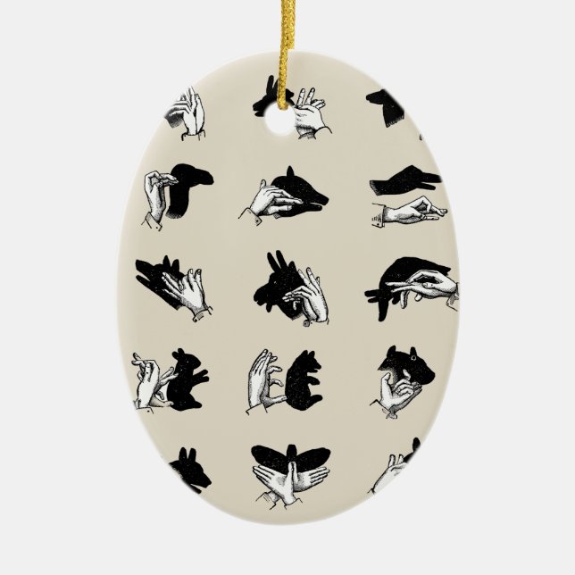 Skuggspel för vintagens handkontroll julgransprydnad keramik (Framsidan)