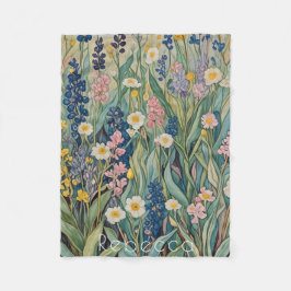 Skuggvisare: Pastel Wildblommor Fleecefilt