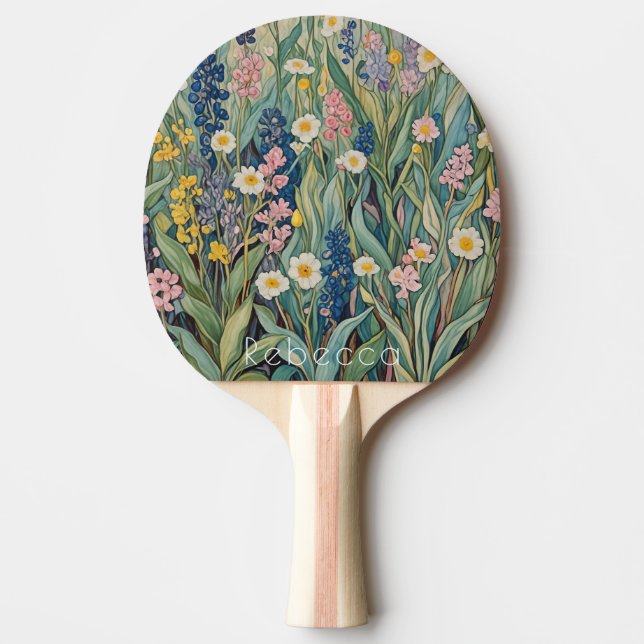 Skuggvisare: Pastel Wildblommor Pingisracket (Framsidan)