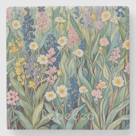 Skuggvisare: Pastel Wildblommor Stenunderlägg