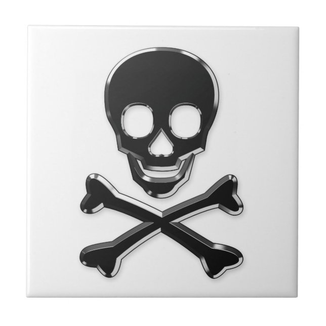 Skul och ben av metall kakelplatta (Framsidan)