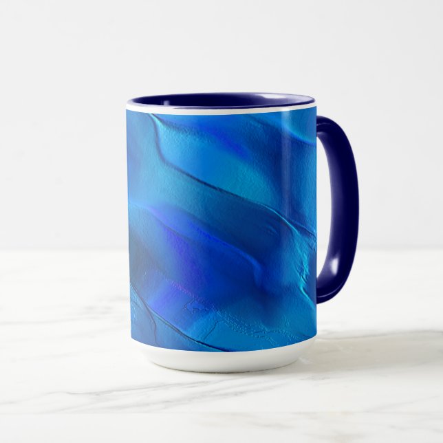 Skuld av ogenomskinligt metall i grönt och grädde mugg (Framsida höger)