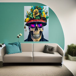Skuld med hatt och blomma | AI Art Poster