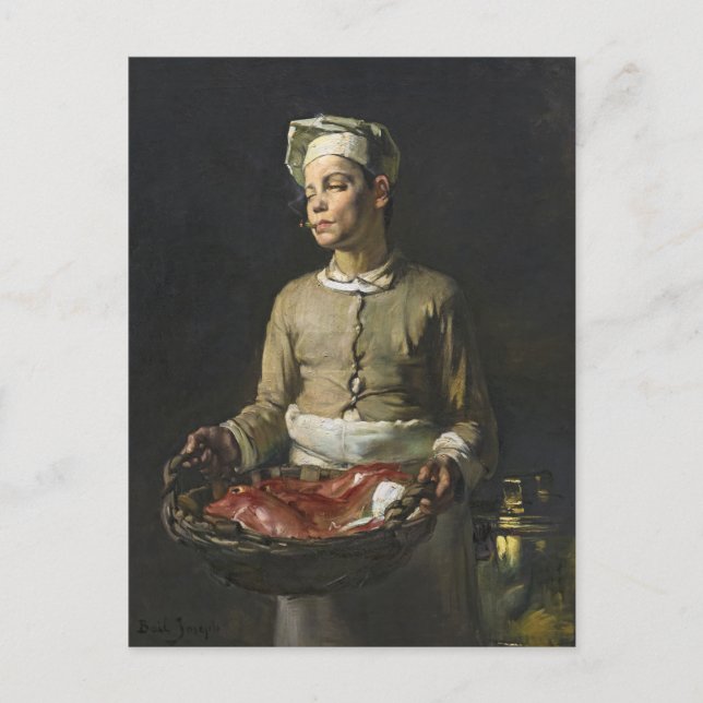 Skuld med röda mullets Joseph Bail Art Vykort (Framsida)