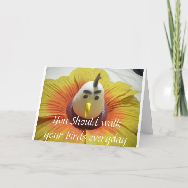 Skuldad fågel i solroskonst kort (Framsida)