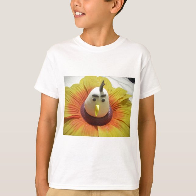 Skuldad fågel i solroskonst t-shirt (Framsida)