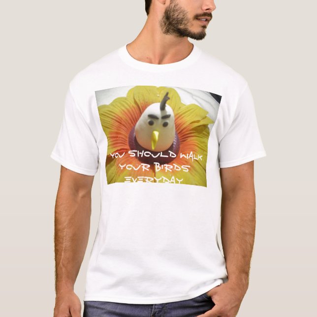 Skuldad fågel i solroskonst tee shirt (Framsida)