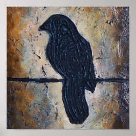 Skuldad fågel på en tråg poster