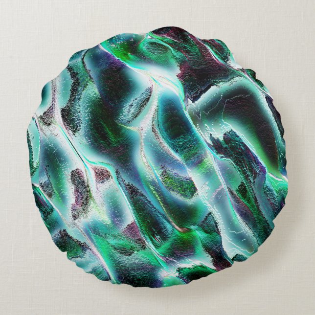 Skuldade grova digitala vattenfall och regnskogar? rund kudde (Baksidan)