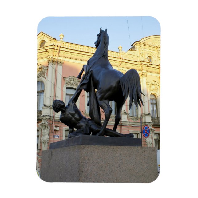 Skuldar bron i Anichkov i Sankt Petersburg Magnet (Vertikal)