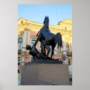 Skuldar bron i Anichkov i Sankt Petersburg Poster