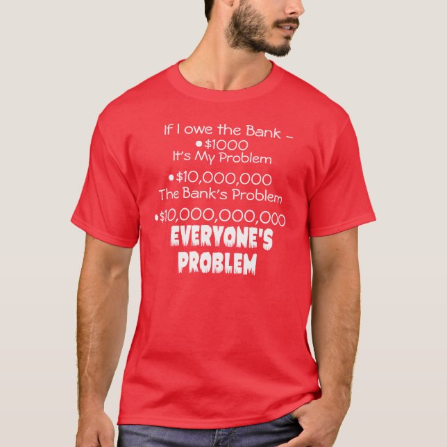 Skulden är alla problemmörk tee (Framsida)