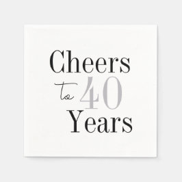 Skulder till 40 års minimalt Silver Party Pappersservett