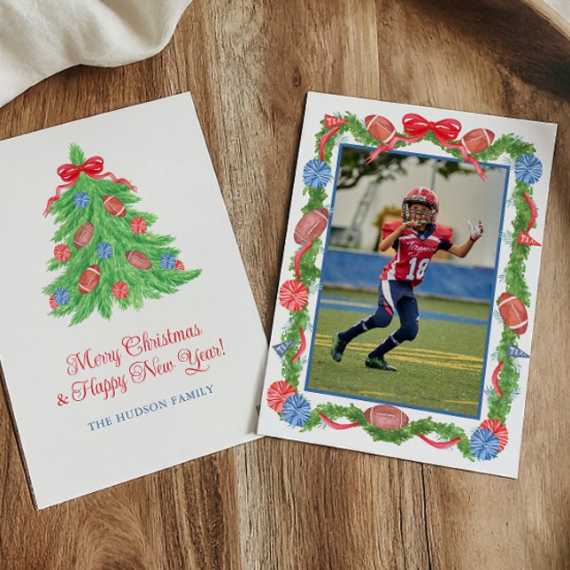 Skuldfotboll för vattendjur och fotfoto för Träd Julkort (Skapare uppladdad)