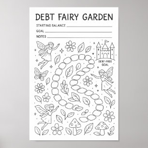Skuldfri resa från Fairy Garden Debt Payoff Tracke Poster