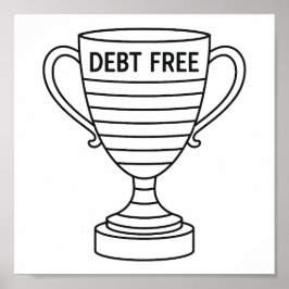 Skuldfrihetstrofi Kopp Tracker Black & White Poster