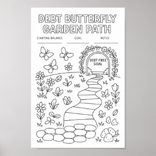Skuldsatt Fjärilsträdgårdsvägspårare Poster