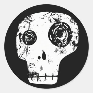 Skull 13 runt klistermärke