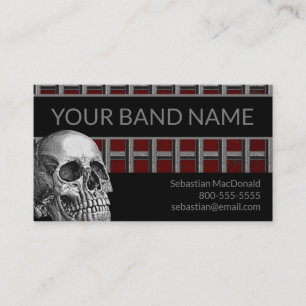 Skull Affärskort Sten Band Metall Musician Music M Visitkort