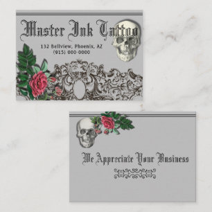 Skull-Affärskortet gotiskt Visitkort