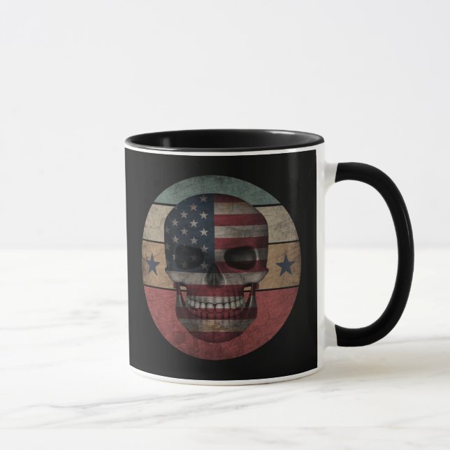SKULL AMERICAN FLAGGA PATRIOTIC GIFT MUGG (Höger)