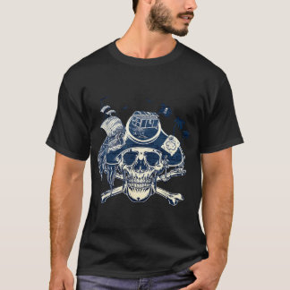 Skull And Crossbones Pirate Ship Jolly Roger Flag T Shirt