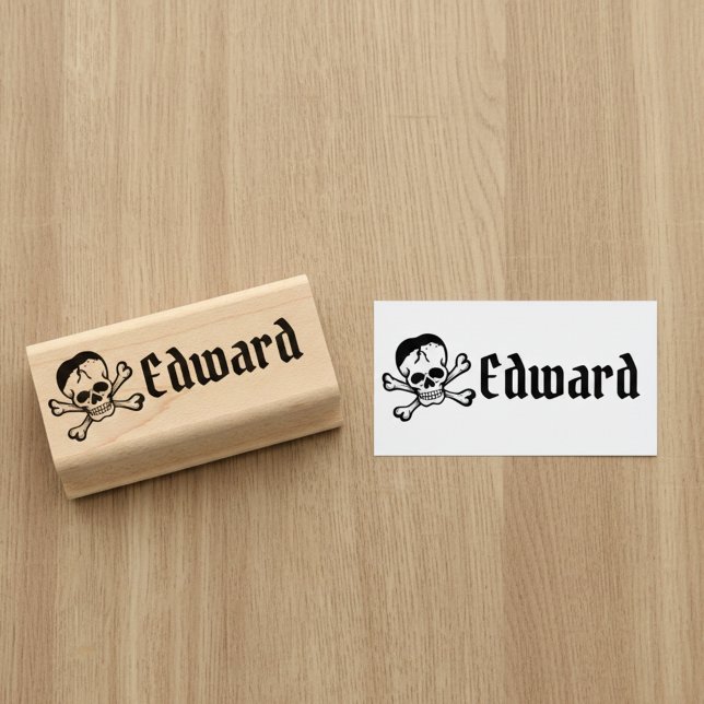 Skull and Crossbones with Custom Name Stamp Stämpel (Skull and crossbones name stamp. ☠️)
