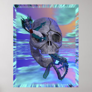 SKULL AND DRAGON By Michelle Wilder Poster
