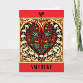  Skull and Heart valentine's card Helgkort