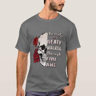 Skull and Rose Graphic Shirt – Gothic Quote Tee