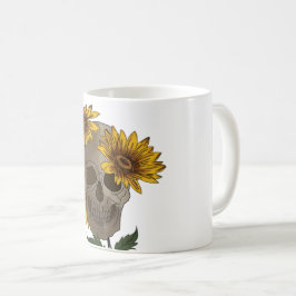 skull anf sunflowers Mug Kaffemugg