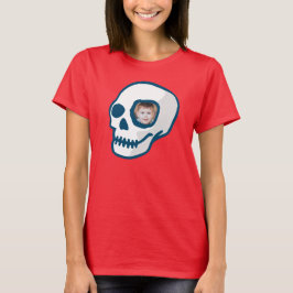 Skull anpassningsbar fotot day of the dead läskigt t shirt