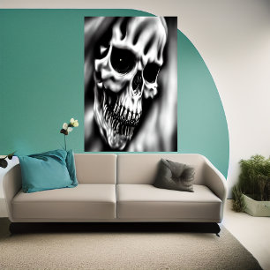 Skull ansikte AI Art Poster