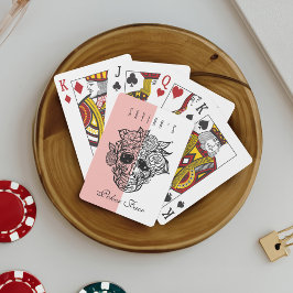 Skull Ansikte & Blommigtar, eget namnsökare Ansikt Casinokort