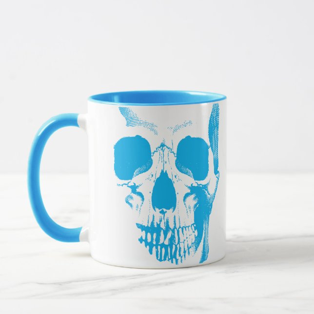Skull Ansikte Blue Mugg (Vänster)