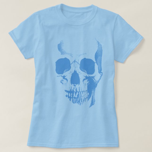 Skull Ansikte Blue T-Shirt (Design framsida)