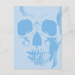 Skull Ansikte Blue Vykort