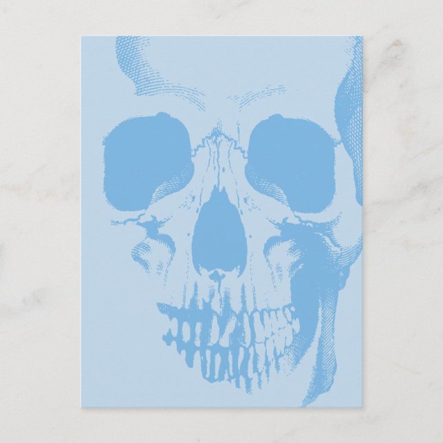 Skull Ansikte Blue Vykort (Framsida)