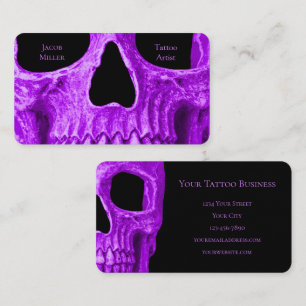 Skull Ansikte Gothic Neon Lila Black Tatto Shop
