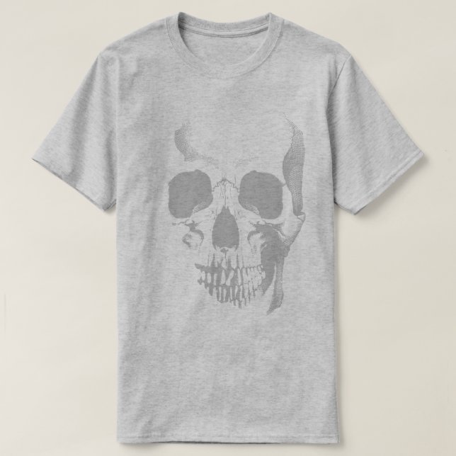 Skull Ansikte Grått T-Shirt (Design framsida)