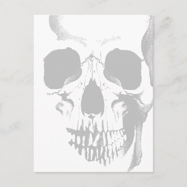 Skull Ansikte Grått Vykort (Framsida)