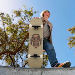 Skull Ansikte Mini Skateboard Bräda 18,5 Cm
