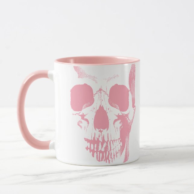 Skull Ansikte Rosa Mugg (Vänster)