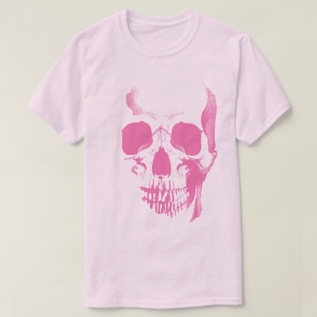Skull Ansikte Rosa T-Shirt (Design framsida)