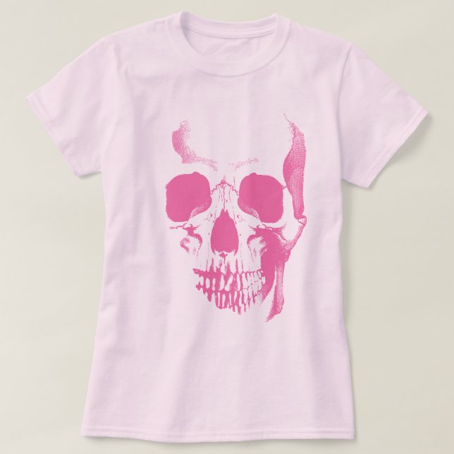Skull Ansikte Rosa T-Shirt (Design framsida)