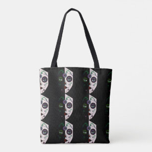Skull Ansikte Woman Mask Purse Tote Bag Tygkasse