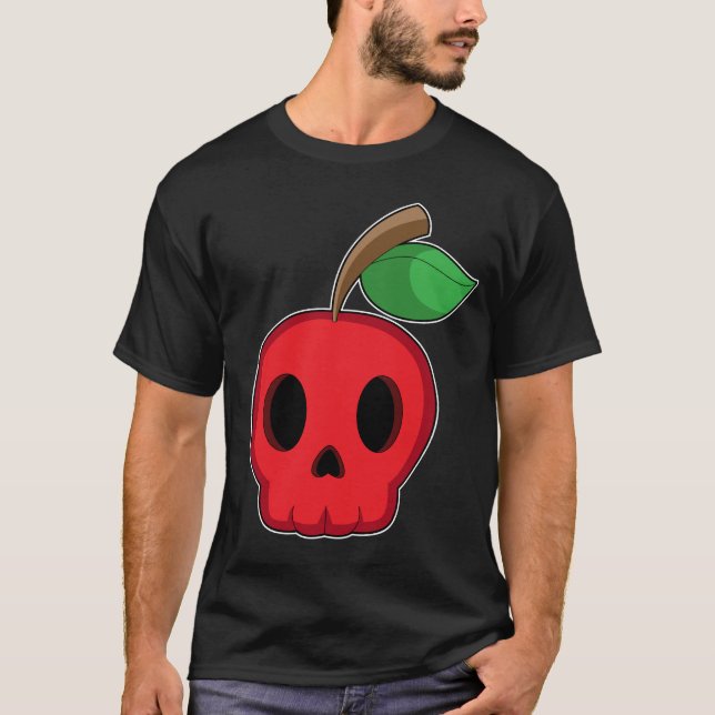 Skull Apple Halloween T Shirt (Framsida)