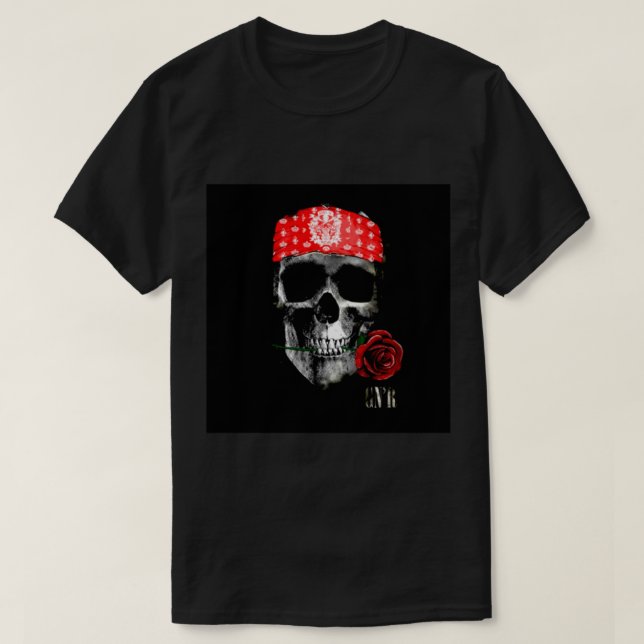 Skull art Guns N ro Popular T Shirt (Design framsida)